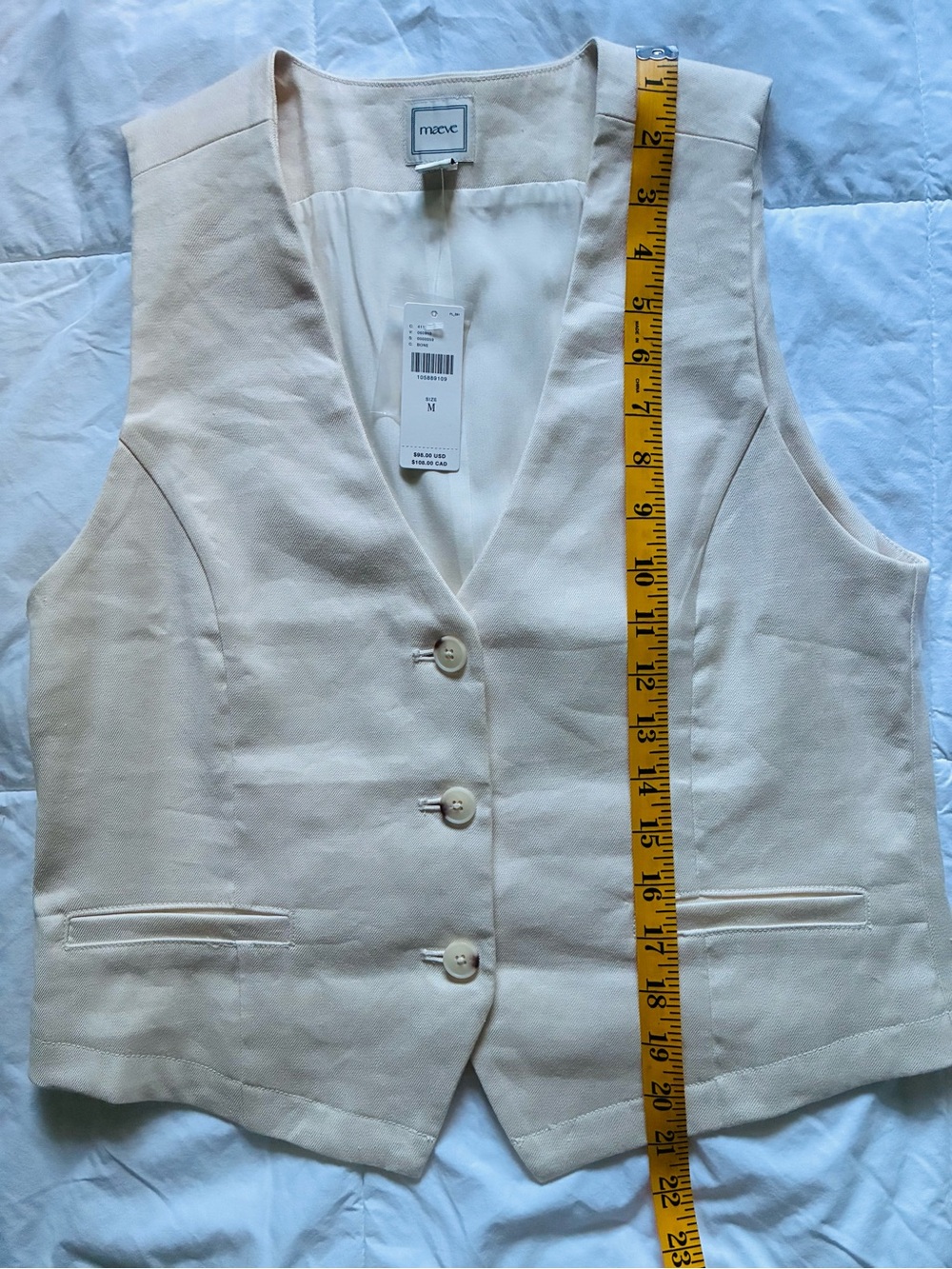 Leona European Stretch Linen Vest - Picture 10 of 12
